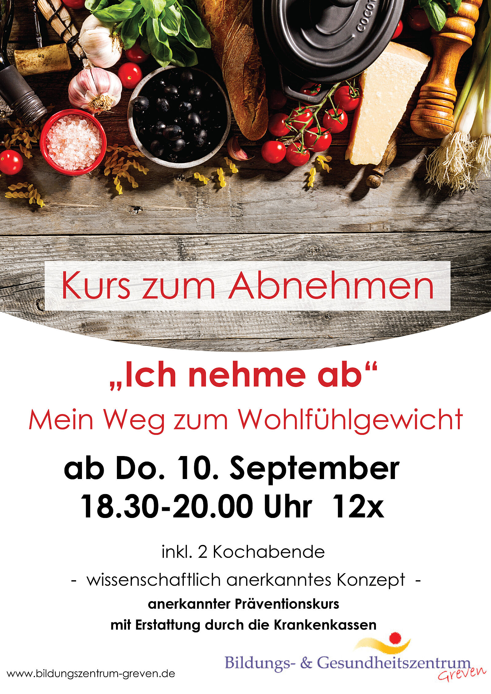Öffnet die Seite 'Kurs zum Abnehmen'
